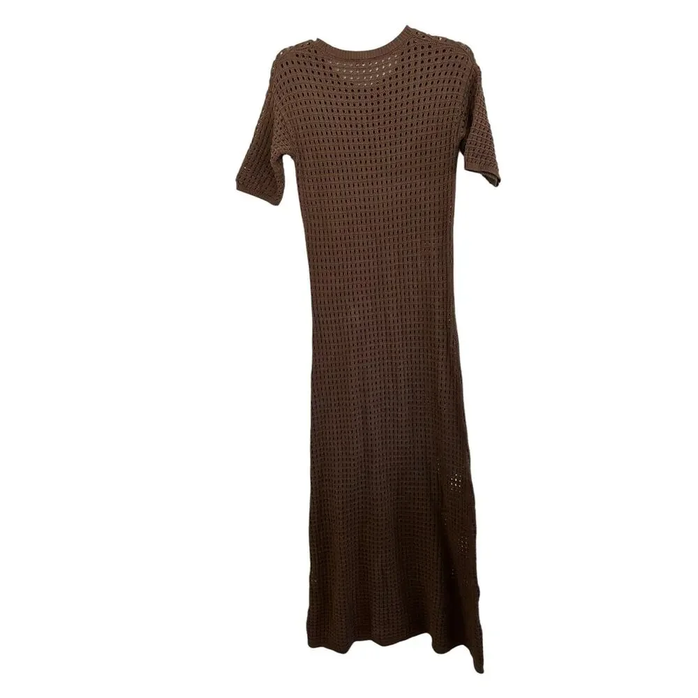 The Drop Women's Miles Short Sleeve Crochet Maxi Dress size Small - Picture 4 of 10
